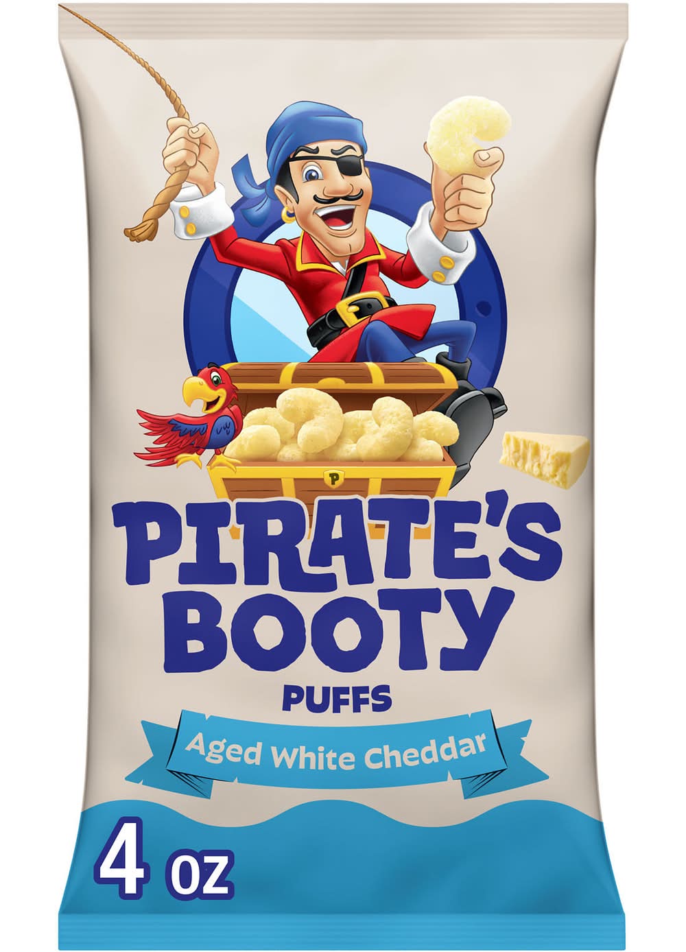 Pirate's Booty Rice & Corn Puffs, Aged White Cheddar (4 oz)