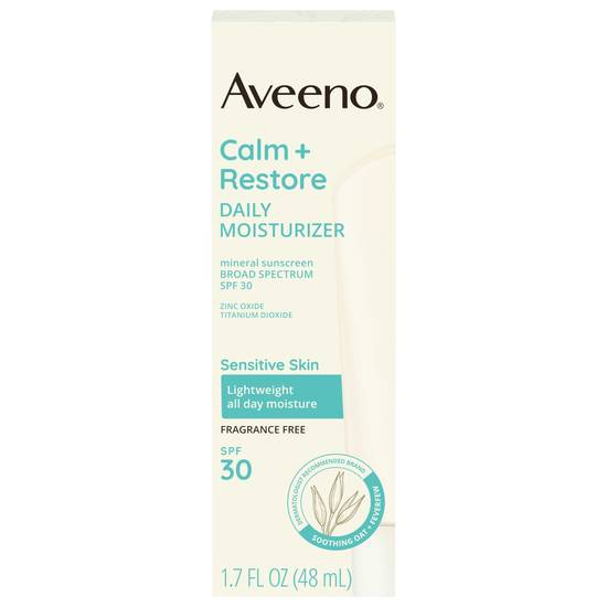 Aveeno Calm Restore Daily Moisturizer Mineral Sunscreen With Broad Spectrum Spf 30 (fragrance free)