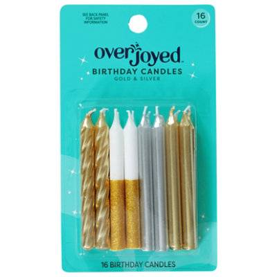 Overjoyed Candles Gold And Silver - 16 Count