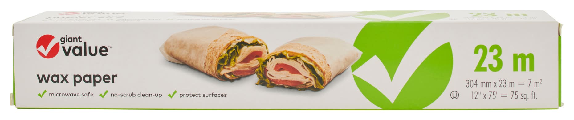 Giant Value Wax Paper, 304 mm x 23 m