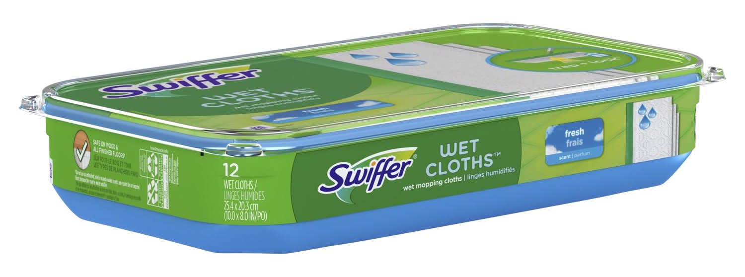 Swiffer Sweeper 5.4 In. Wet Microfiber Mop Refill Pad 12 Pk