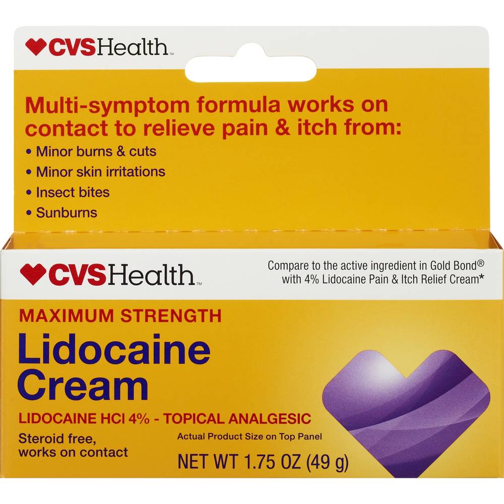 CVS Health Maximum Strength Lidocaine Cream, 1.75 OZ