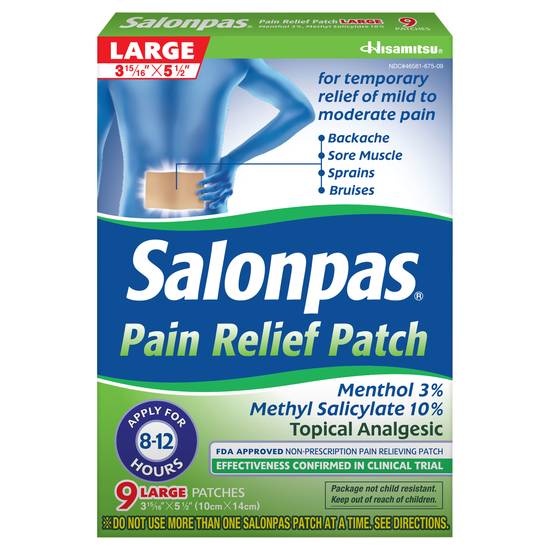 Salonpas Pain Relief Large Patch (9 ct)