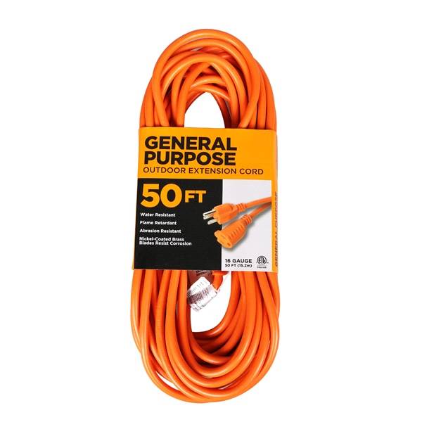 General Purpose Outdoor 16/3 Sjtw Extension Cord Orange Ec501630 (50')