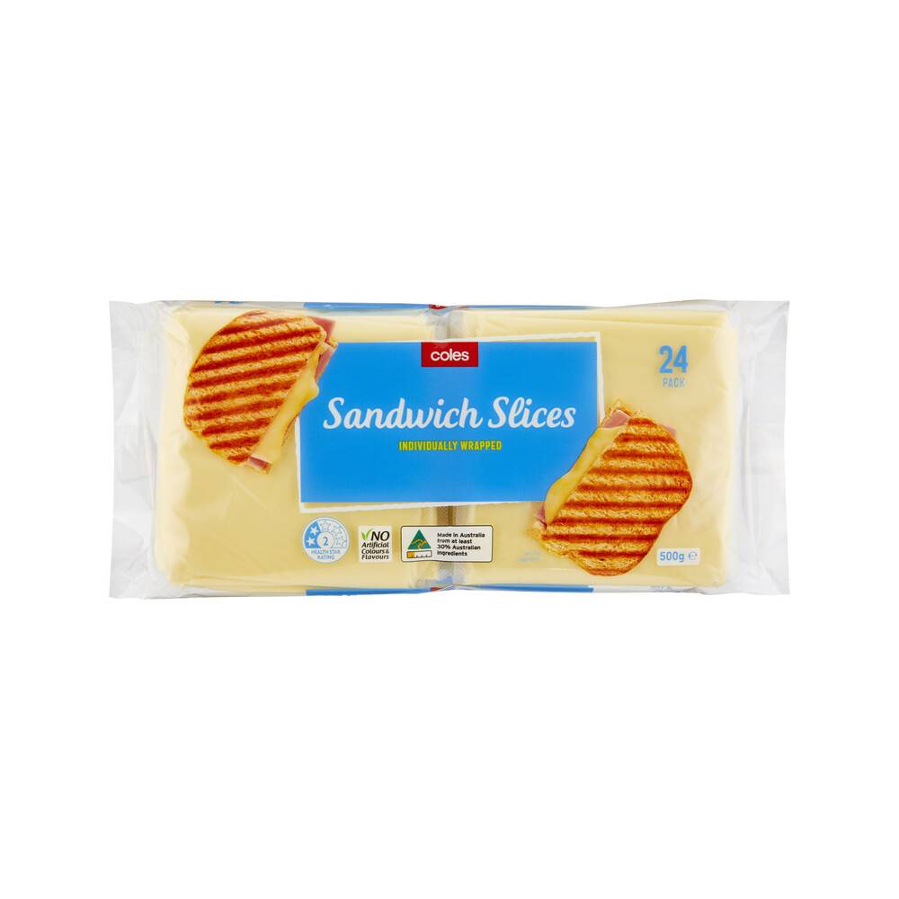 Coles Dairy Cheese Slices Processed 500g