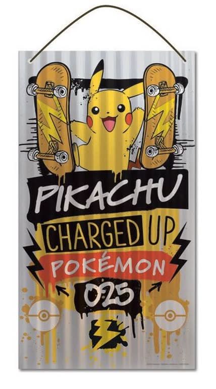 Pokemon Skate Charged Up 18 x 10-in Vertical Corrugated Tin Sign