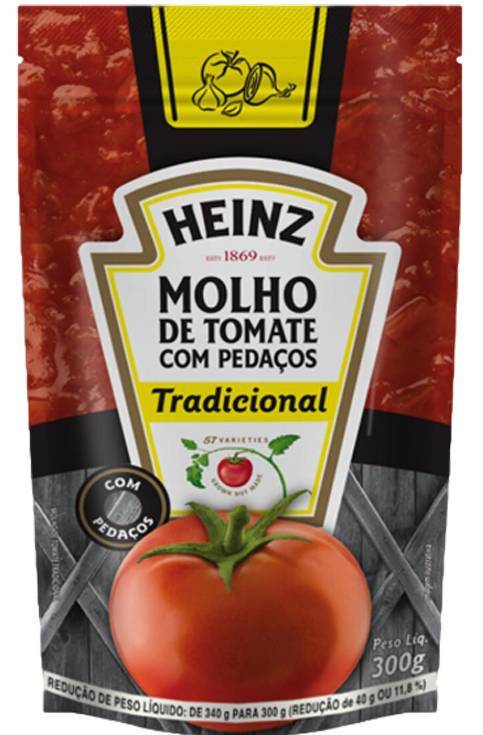 Heinz molho de tomate tradicional com pedaços (300 g)