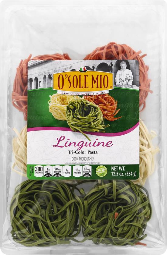 O'sole Mio Linguine Tri-Color Pasta (12.5 oz)