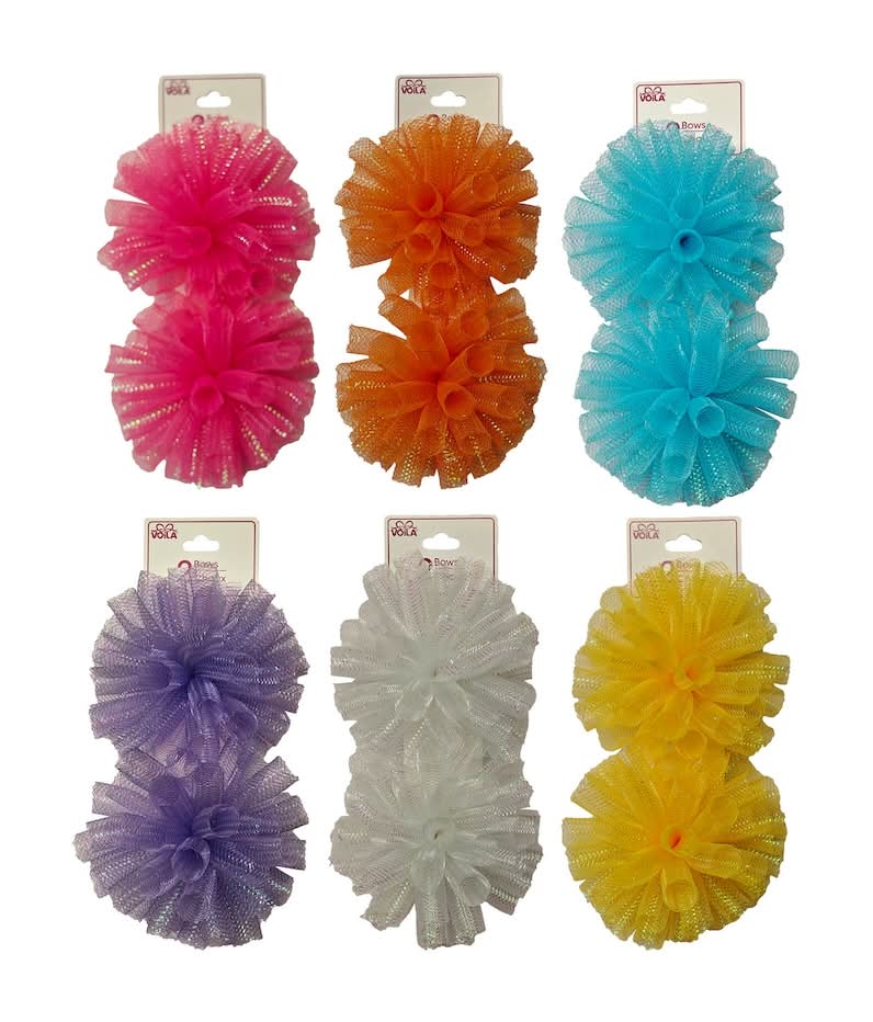 Voilà Pom Pom Party Bow, Assorted (6 pack)