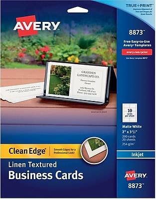 Avery Clean Edge Printable Business Cards With Sure Feed Technology Blank Cards For Inkjet Printers