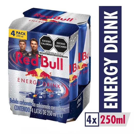 Red bull bebida energética (4 pack, 250 ml)