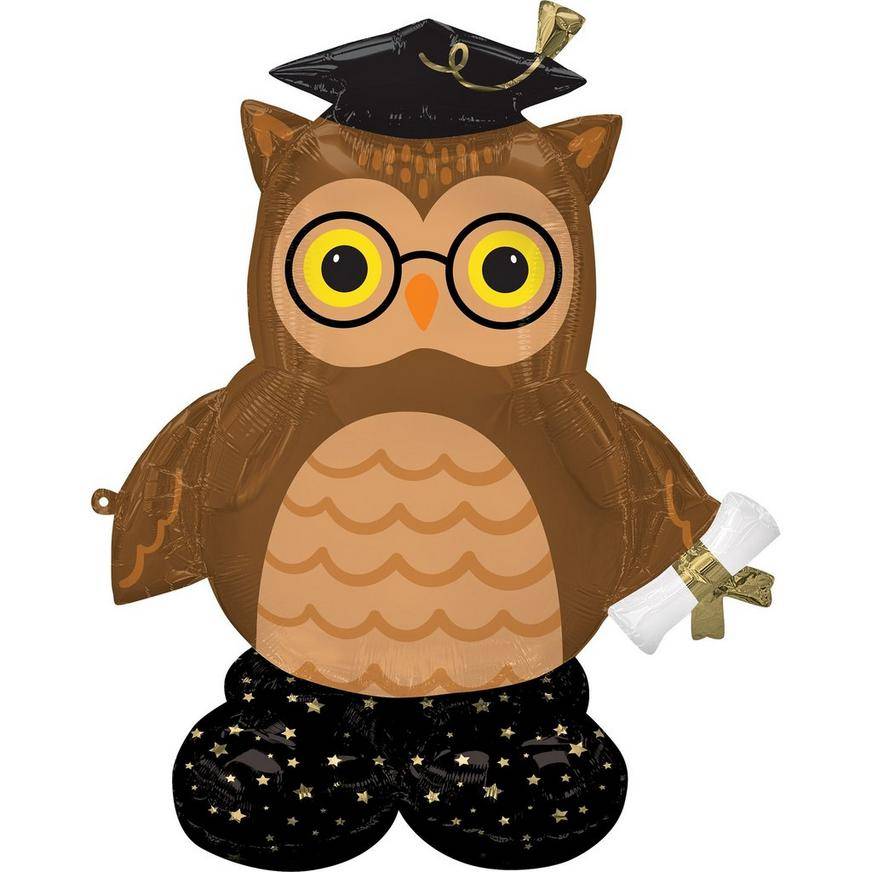 Uninflated AirLoonz Wise Owl Graduation Foil Balloon, 44in