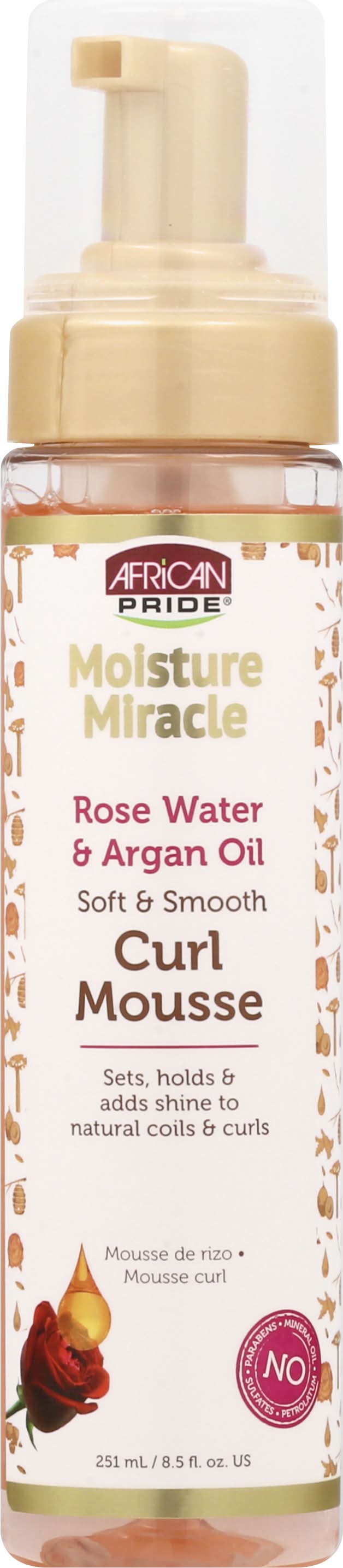 African Pride Rose Water & Argan Oil Curl Mousse (8.5 fl oz)