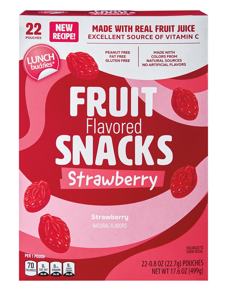 Lunch Buddies Fruit Flavored Snacks, Strawberry (22 x 0.8 oz)