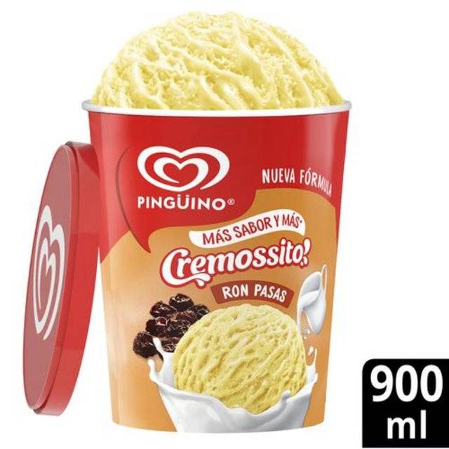 Pinguino Cremossito Ron Pasas 900 Ml