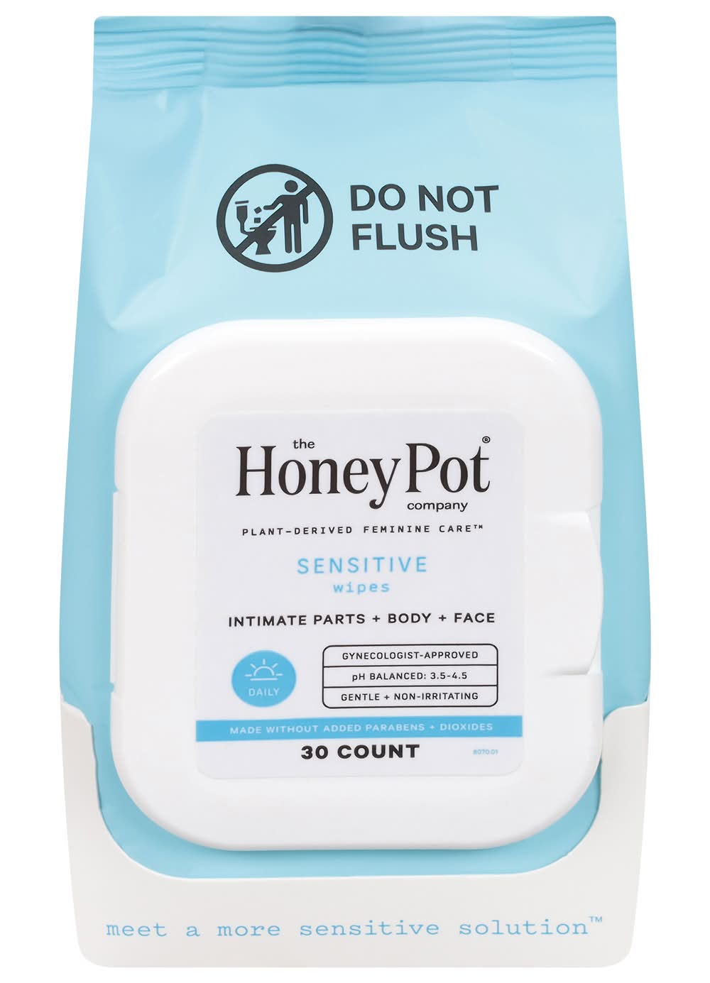 The Honey Pot Plant Derived Feminine Care Sensitive Wipes (30 ct)
