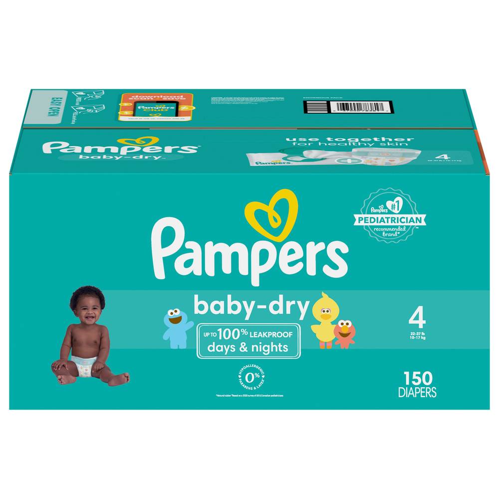 Pampers Baby-Dry Extra Protection Diapers Size 4 (150 ct)