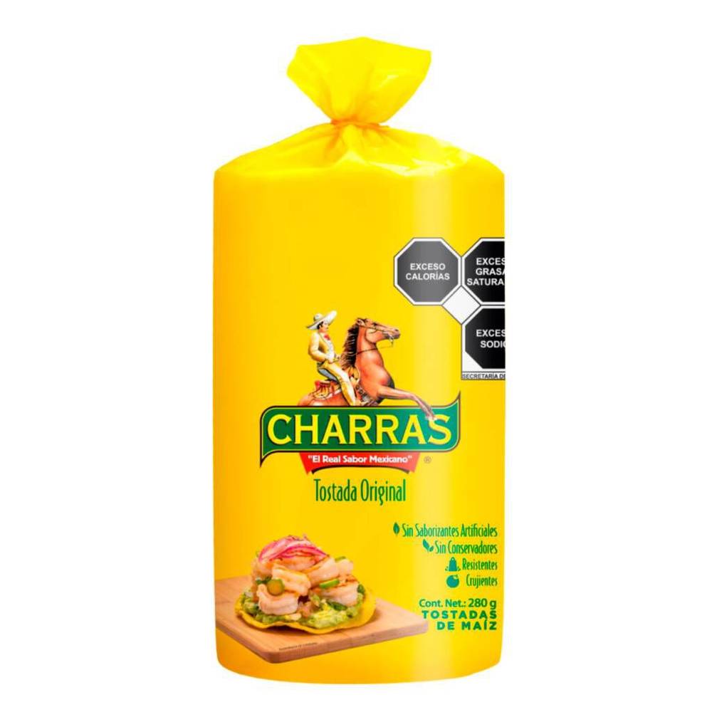 Charras tostadas de maíz original (bolsa 280 g)