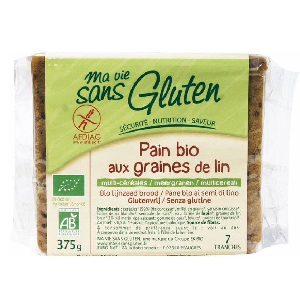 Ma Vie Sans Gluten - Pain pré tranché aux graines de lin (7 pièces)