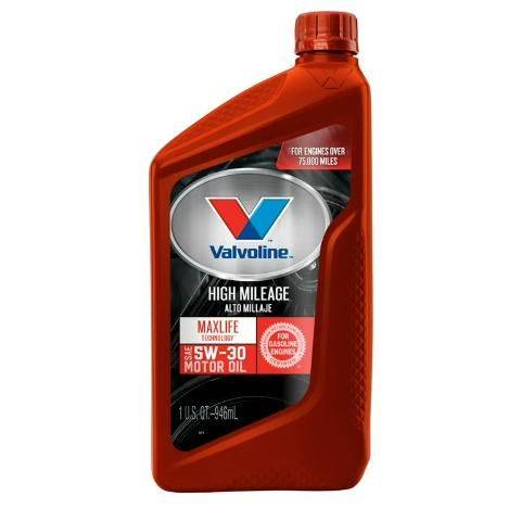 Valvoline High Mileage MaxLife Synthetic Blend Motor Oil 5W-30 1qt