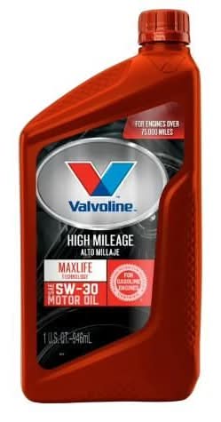 Valvoline High Mileage MaxLife Synthetic Blend Motor Oil 5W-30 1qt