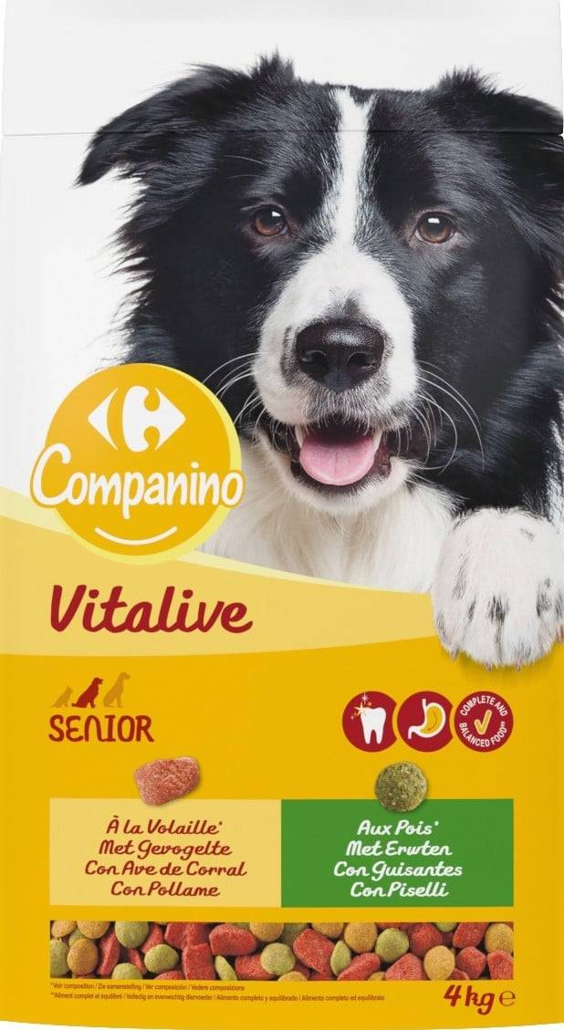 Carrefour Companino - Croquettes pour chien senior à la volaille & aux légumes