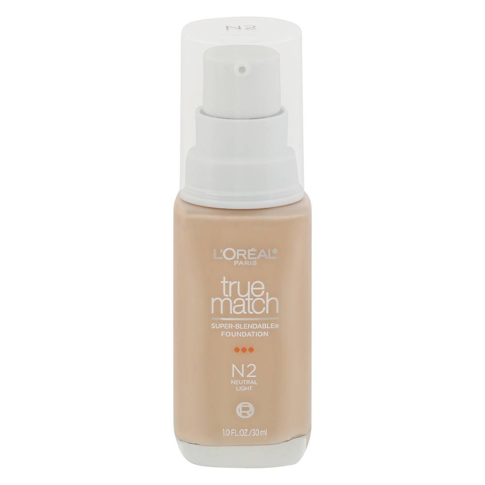 L'Oréal Paris True Match Super-Blendable Foundation Medium Coverage, N2, Neutral Light (1 fl oz)