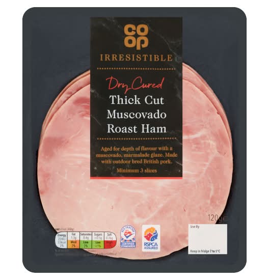 Co-op Irresistible Thick Cut Muscovado Roast Ham (120g)