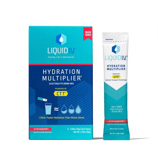 Liquid I.V. Hydration Multiplier Electrolyte Drink Mix Packets, Strawberry, 6 CT