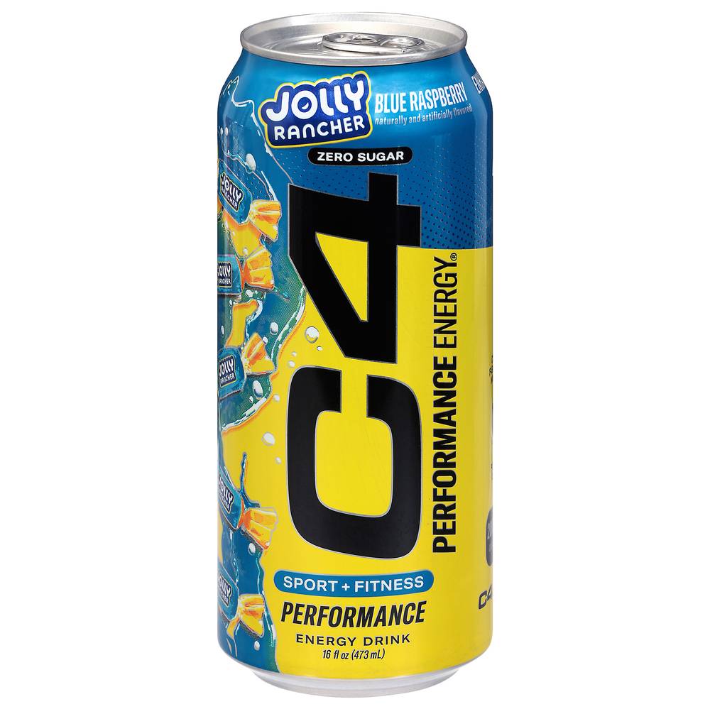 C4 Jolly Rancher Blue Raspberry Zero Sugar Performance Energy Drink (16 fl oz)