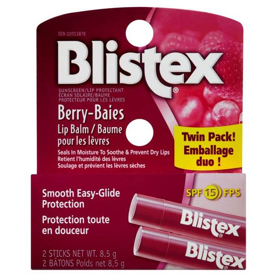 Blistex Berry Spf 15 Lip Balm Twin Pack! (8.50 g)