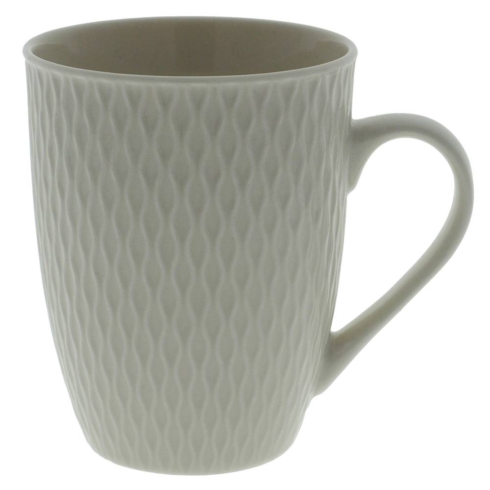 Embossed New Bone Porcelain Mug