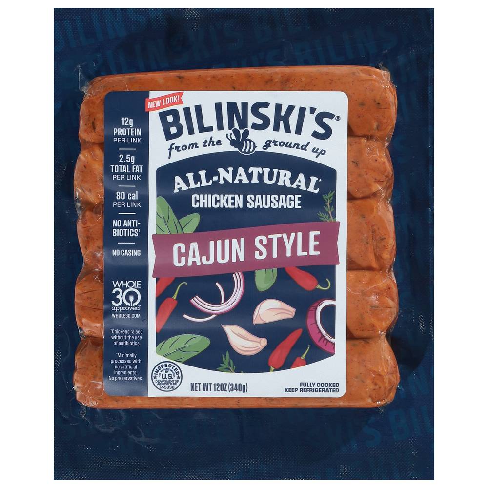 Bilinski's Cajun Style Chicken With Peppers Sausage (12 oz)