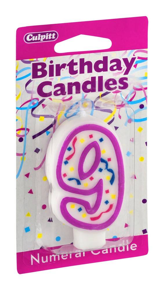 Culpitt 9 Numeral Birthday Candles (0.4 oz)