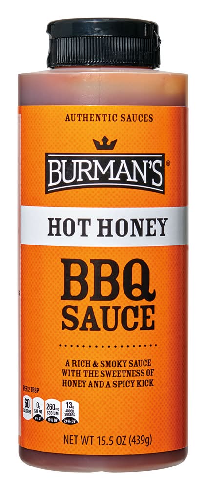 Burman's Bbq Sauce, Hot Honey (15.5 oz)