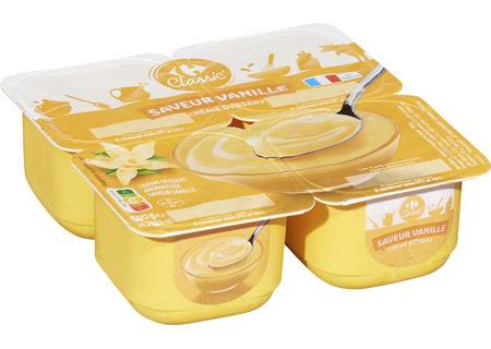 FID - Crème dessert saveur vanille CARREFOUR CLASSIC' - les 4 pots de 125g