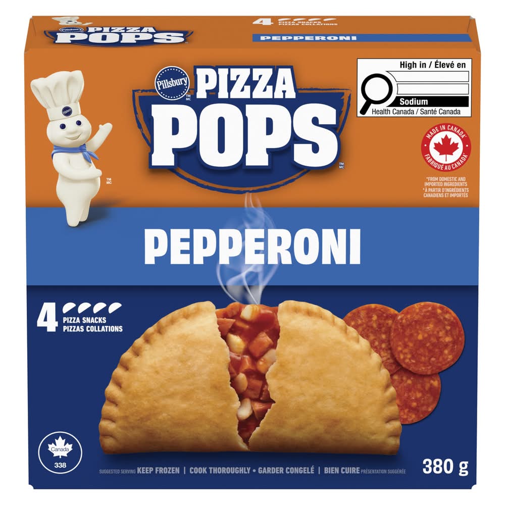 Pillsbury Pizza Pops Snacks, Pepperoni (380 g, 4 ct)