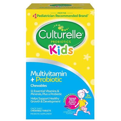 Culturelle Kids Multivitamin + Probiotic + Vitamin C, Zinc, Chewables Natural Fruit Punch - 50.0 ea