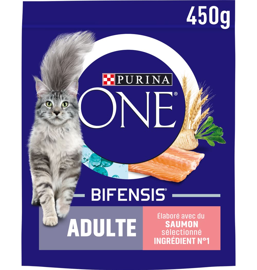 Purina - One croquettes pour chat adulte saumon bifensis (450g)
