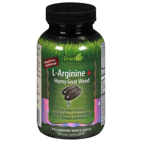 Irwin Naturals L-Arginine + Horny Goat Weed Liquid Soft-Gels (75 ct)