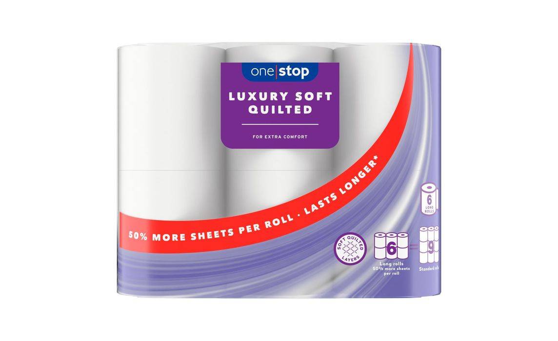 One Stop Luxury Soft Quilted 6 Long Rolls (403546)