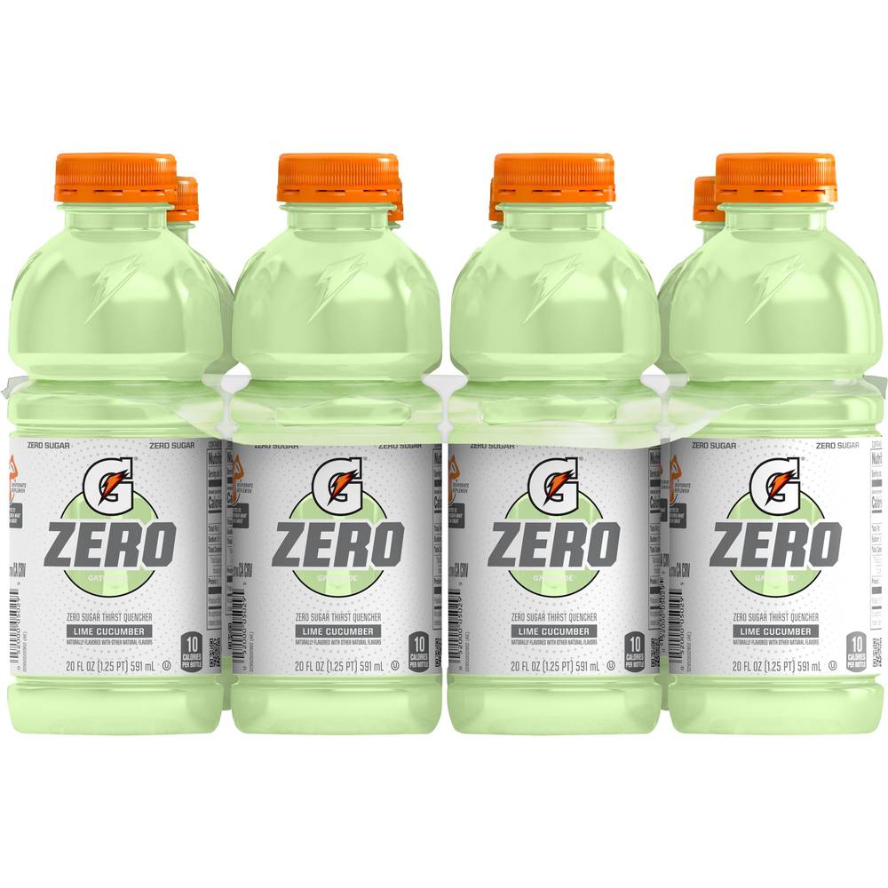 Gatorade Zero Sugar Thirst Quencher (8 ct, 20 fl oz) (lime cucumber)
