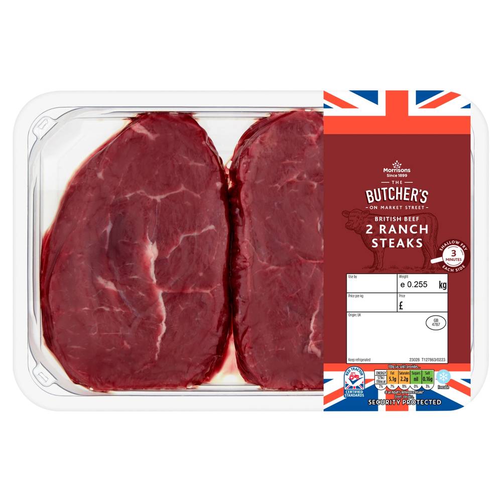 Morrisons The Butcher's on Market Street British Beef Ranch Steaks (2 pack)