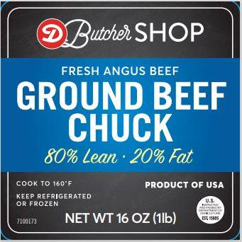 Dierbergs Ground Chuck Beef 80/20 (1 lbs)