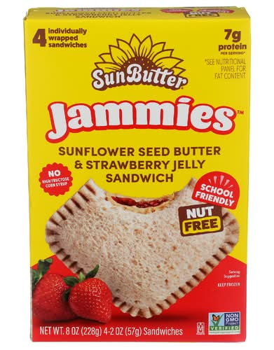 Sun Butter Sunflower Butter & Strawberry Jelly Sandwiches 4 Pack