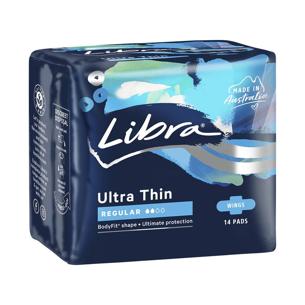 Libra Pads Ultra Thin Regular Wings 14 pack