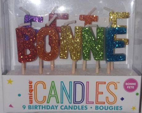 Unique bougies de bonne fête (9unités) - "bonne fete" candles (9 units)