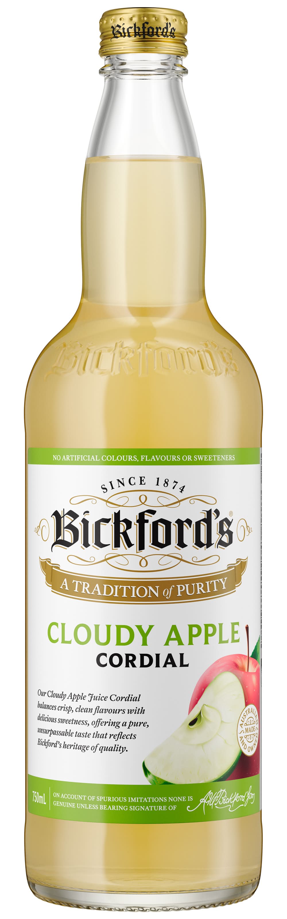 Bickford's Cloudy Apple Cordial (750mL)