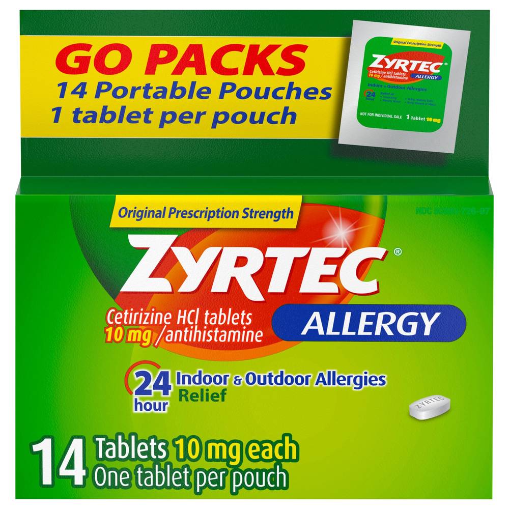 Zyrtec Original Prescription Strength Antihistamine Allergy Relief (14 ct)