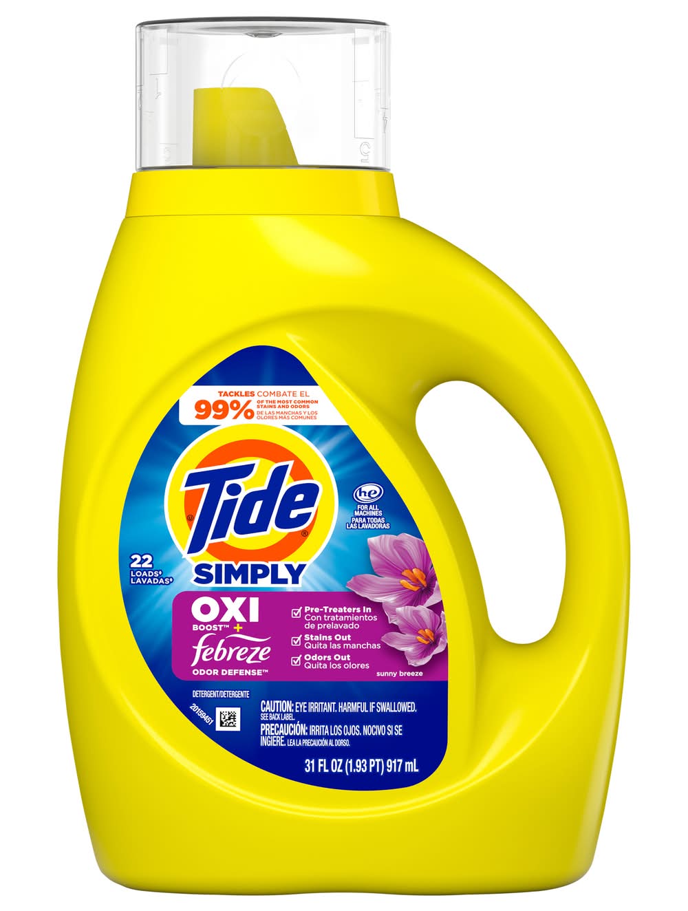 Tide Simply Oxi Boost & Febreze Liquid Laundry Detergent, Sunny Breeze (31 fl oz)